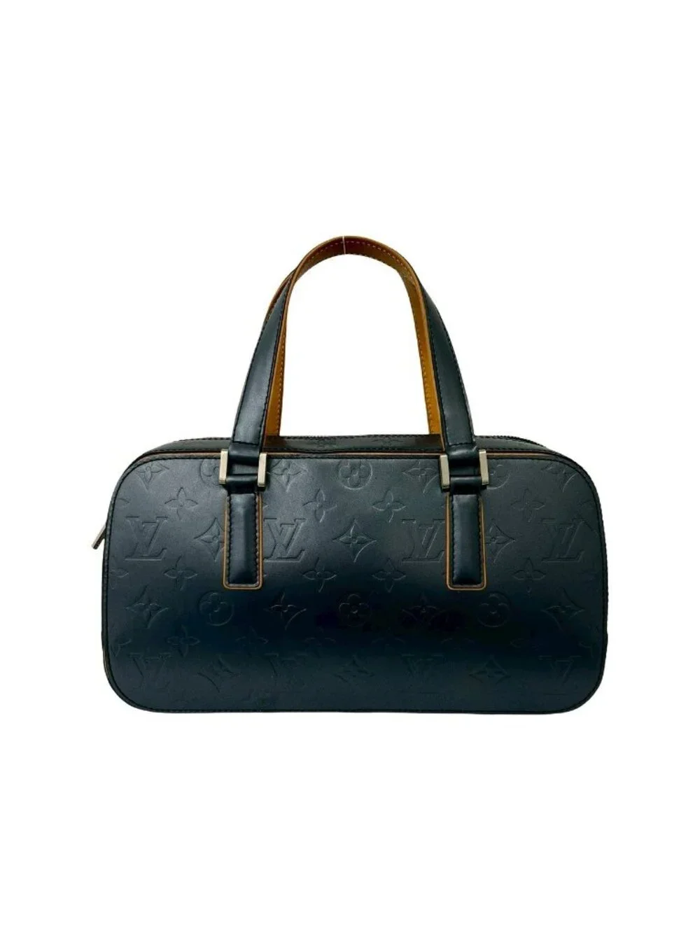 Louis Vuitton Shelton Monogram Matte Leather Mini Boston Bag Navy